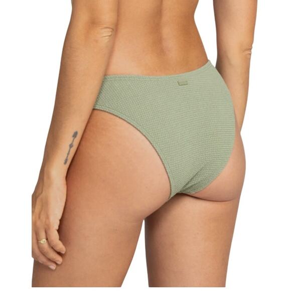 Roxy Women's Essaouira High Leg Moderate Bikini Bottoms Oil Green Size XXL Swim - Picture 2 of 7